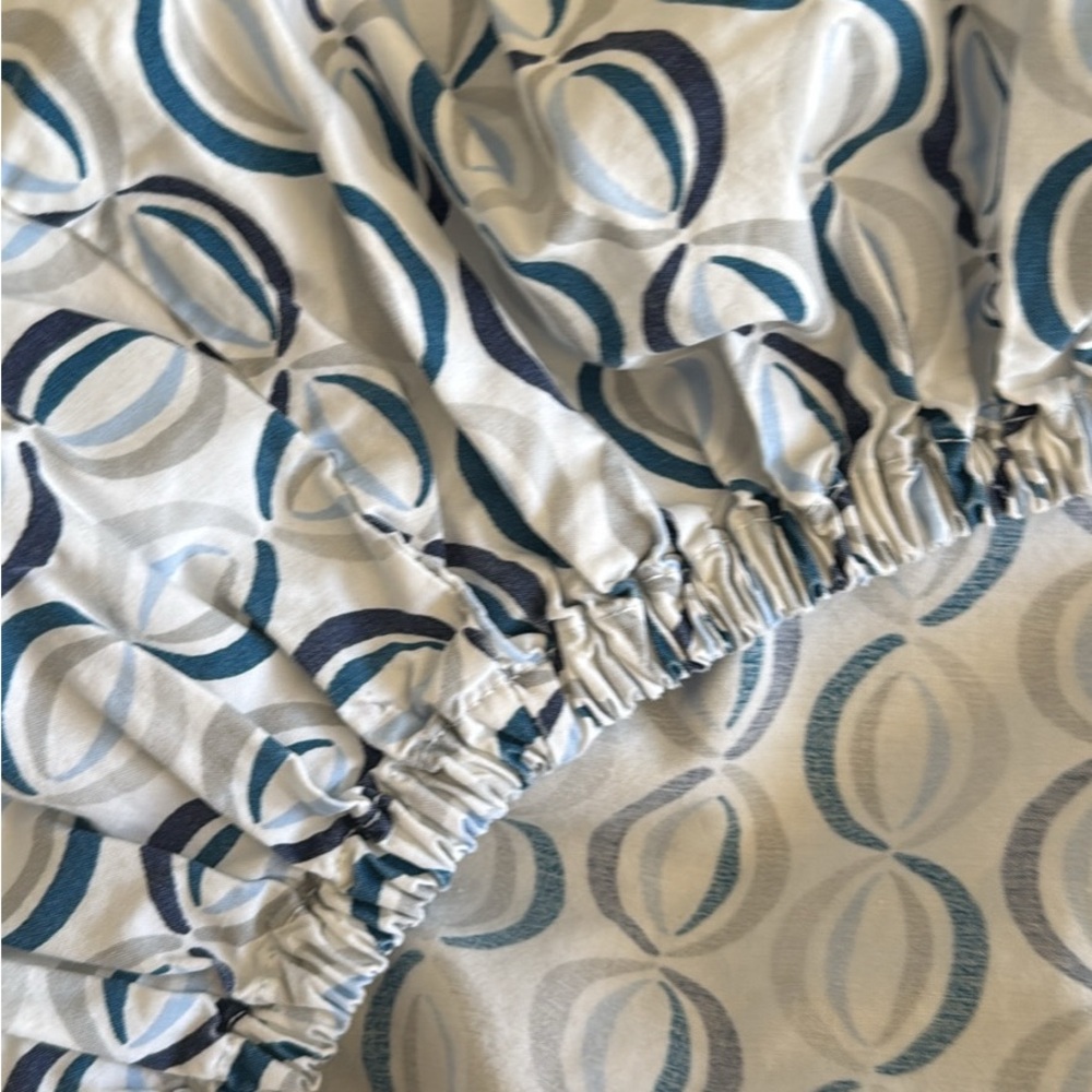 Pottery Barn Kids Blue and White Fitted Sheet